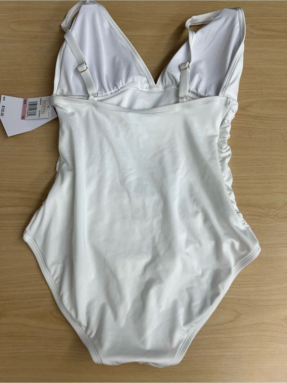 Michael Kors White One-Piece Swimsuit with Center Ring Detail